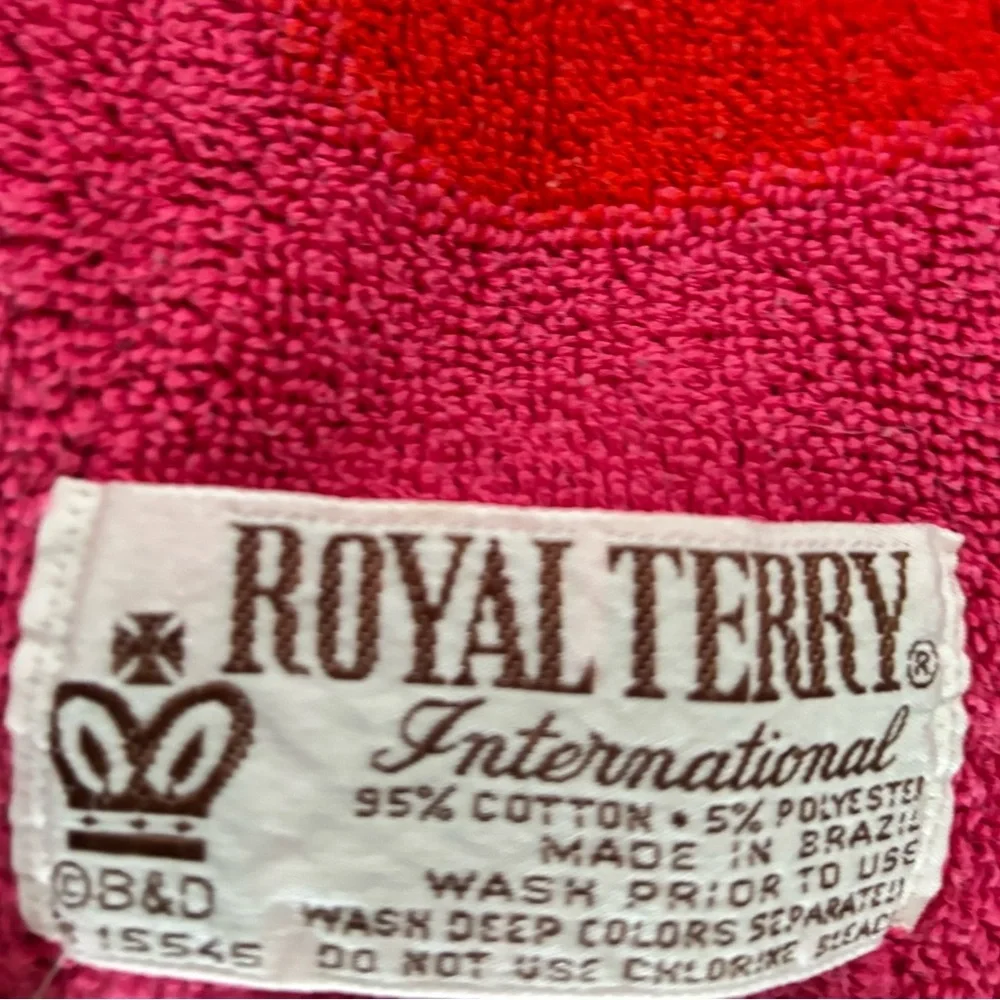VTG Royal Terry International Cotton Blend SPLASH Beach Towel Brazil 60X30